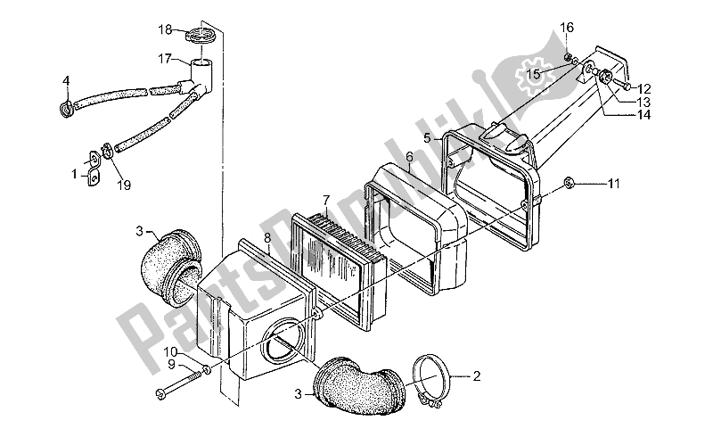 Toutes les pièces pour le Filtre à Air du Moto-Guzzi 850 T5 Polizia CC PA NC 1988