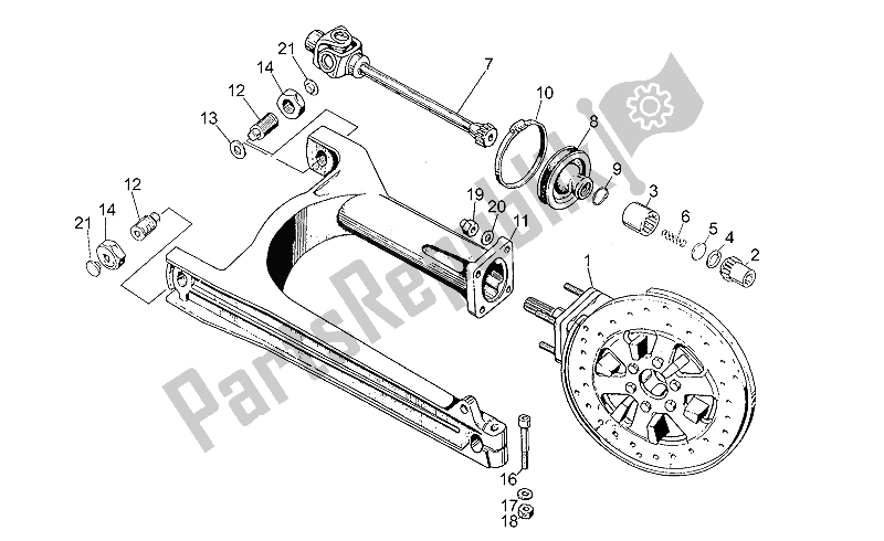 Todas las partes para Brazo Oscilante de Moto-Guzzi NTX 350 1987