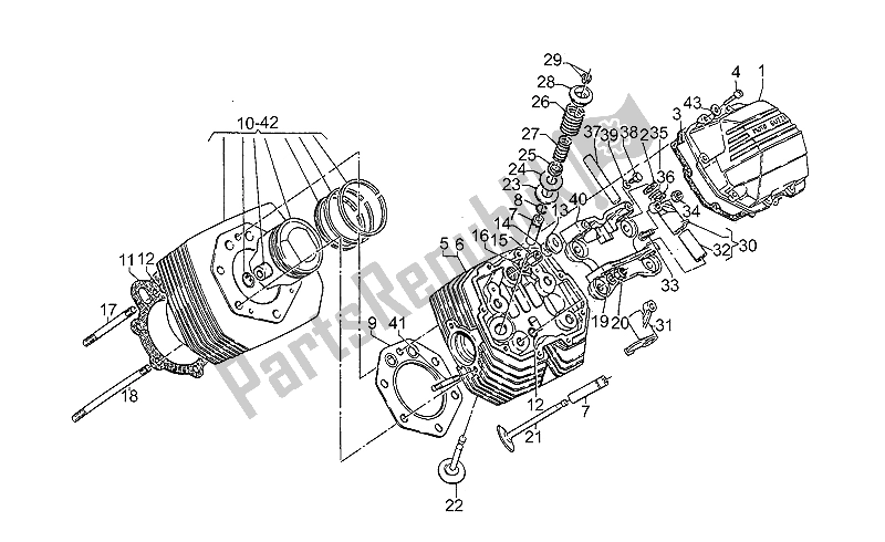 All parts for the Cylinder Head of the Moto-Guzzi 850 T5 III Serie Civile 1985