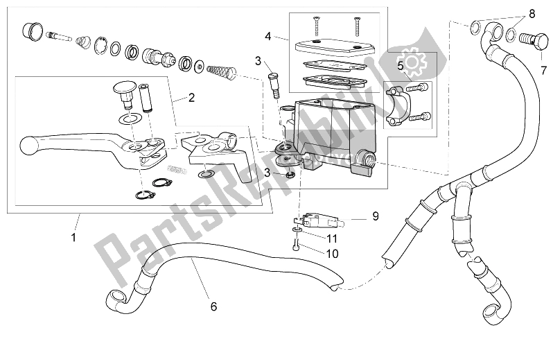 Toutes les pièces pour le Maître-cylindre Avant du Moto-Guzzi Stelvio 1200 8V STD NTX 2011