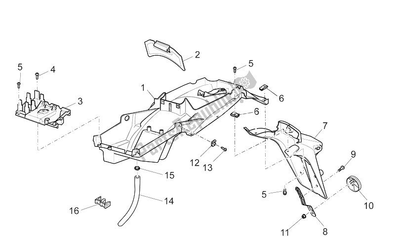 All parts for the Rear Body - Mudguard of the Moto-Guzzi Norge 850 2007