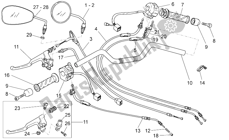 Toutes les pièces pour le Guidon - Commandes du Moto-Guzzi Breva IE 750 2003