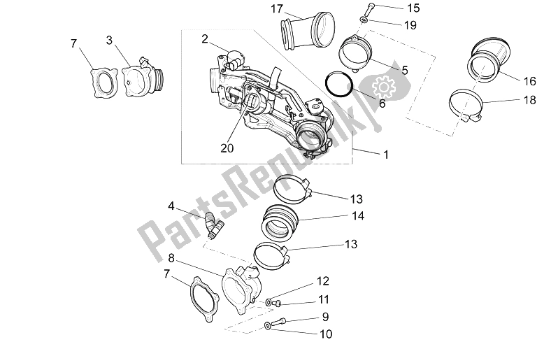 Toutes les pièces pour le Corps De Papillon du Moto-Guzzi 1200 Sport 8V 2008