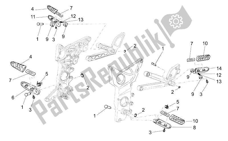 All parts for the Foot Rests I of the Moto-Guzzi Griso V IE 1100 2005