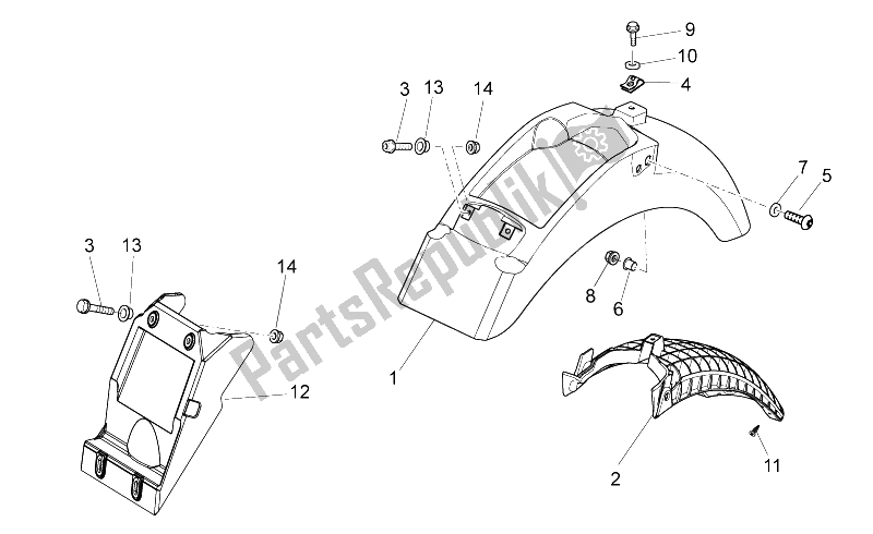 Toutes les pièces pour le Corps Arrière I- Garde-boue du Moto-Guzzi V7 Special Stone 750 2012