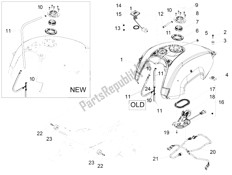 Todas las partes para Depósito De Combustible de Moto-Guzzi California 1400 Touring SE ABS 2015