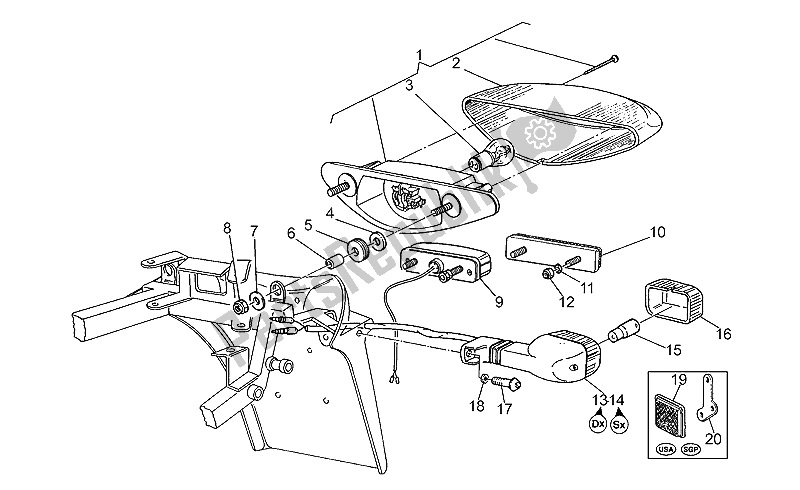 Toutes les pièces pour le Feu Arrière du Moto-Guzzi V 10 Centauro 1000 1997