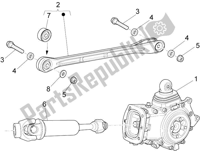 Toutes les pièces pour le Transmission Terminée du Moto-Guzzi Stelvio 1200 2008