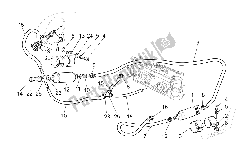 Alle onderdelen voor de Brandstoftoevoer van de Moto-Guzzi California EV Touring PI 1100 2002