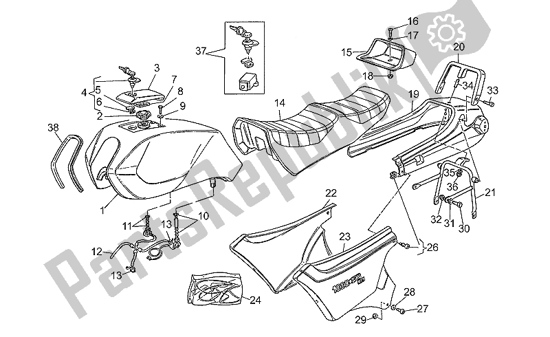 All parts for the Body of the Moto-Guzzi SP III 1000 1989