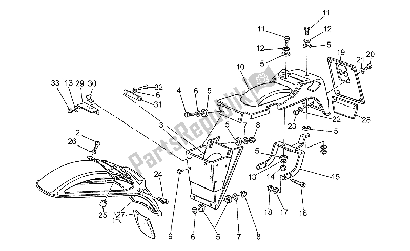 Toutes les pièces pour le Garde-boue Avant / Arrière du Moto-Guzzi Targa 750 1990