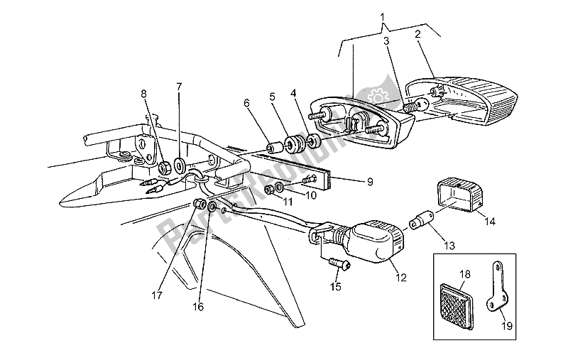 All parts for the Taillight of the Moto-Guzzi Daytona 1000 1992