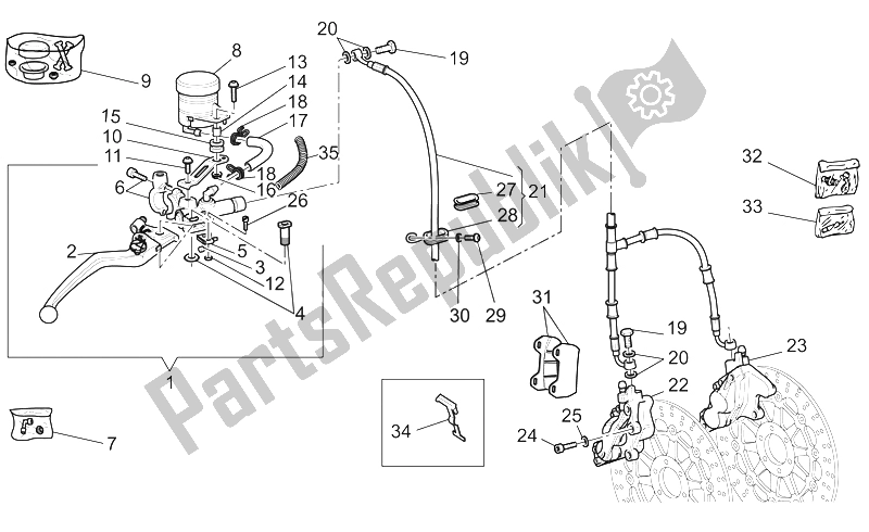 All parts for the Front Brake System of the Moto-Guzzi V 11 LE Mans 1100 2002
