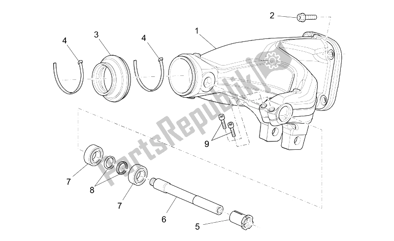 Toutes les pièces pour le Bras Oscillant du Moto-Guzzi Griso V IE 850 2006