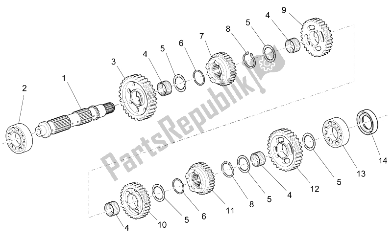 All parts for the Driven Shaft of the Moto-Guzzi Norge 1200 IE 2006