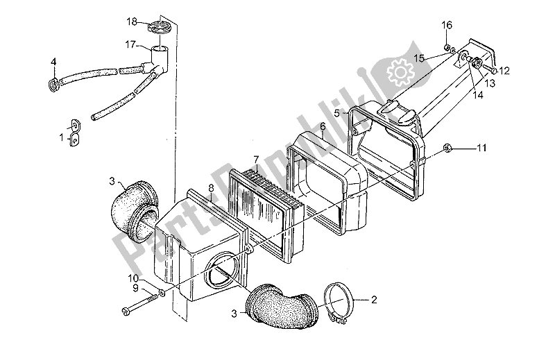 All parts for the Air Filter of the Moto-Guzzi California III Carburatori 1000 1987