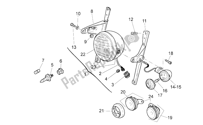 All parts for the Front Lights of the Moto-Guzzi California Black Eagle 1100 2009