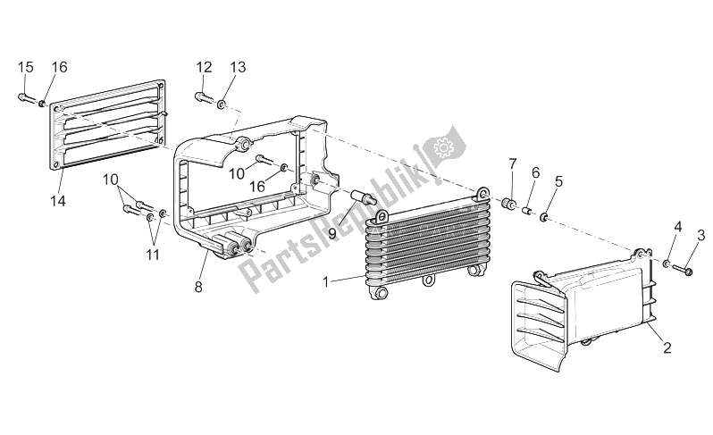 All parts for the Oil Radiator of the Moto-Guzzi Griso 1200 8V 2007