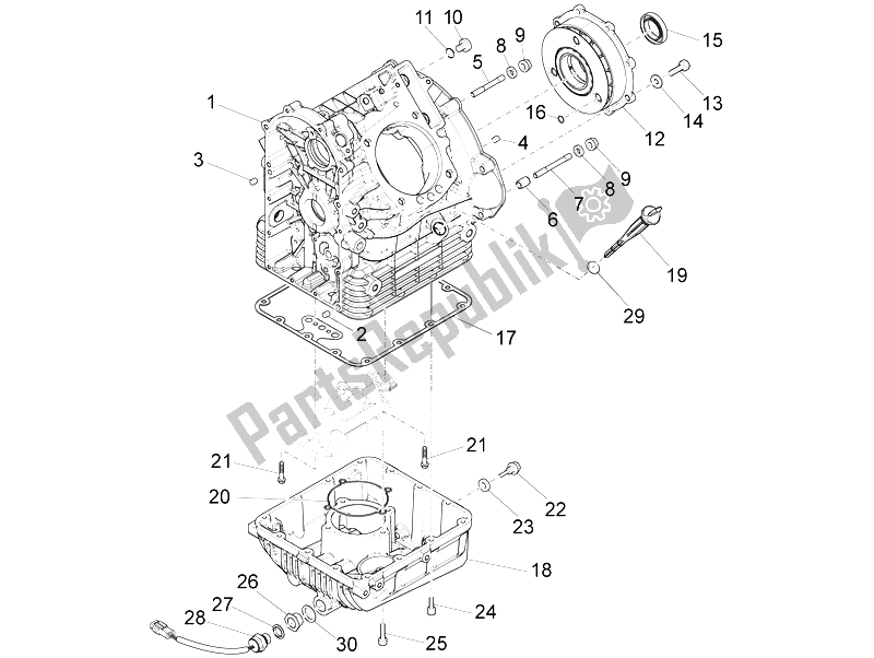 All parts for the Crankcases I of the Moto-Guzzi Audace 1400 2015