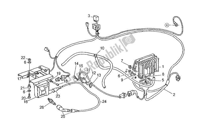 Todas las partes para Sistema Electrico Digiplex de Moto-Guzzi California 1100 1994