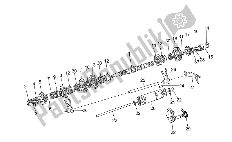 All parts for the Driven Shaft of the Moto-Guzzi Sport Corsa 1100 1998