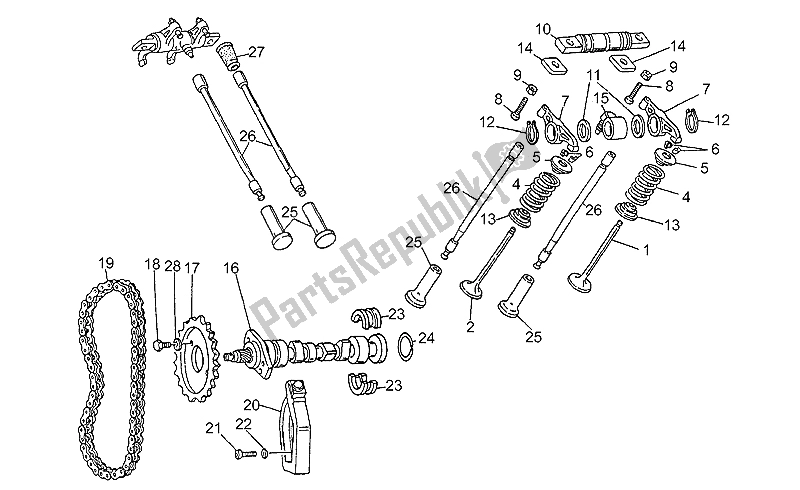 All parts for the Timing System of the Moto-Guzzi V 75 PA Vecchio Tipo 750 1992