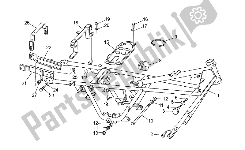 Toutes les pièces pour le Cadre du Moto-Guzzi V 75 PA Nuovo Tipo 750 1996