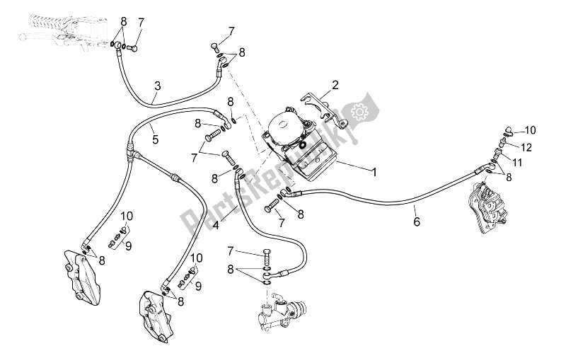 Toutes les pièces pour le Système De Freinage Abs 2009 du Moto-Guzzi Stelvio 1200 NTX ABS 2009