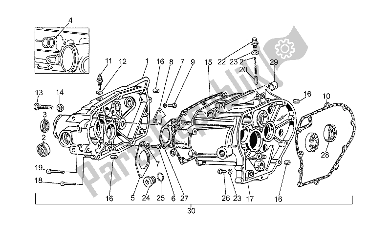 Todas las partes para Caja De Transmisión de Moto-Guzzi V 35 Carabinieri PA 350 1992