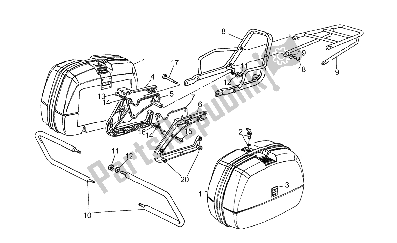 All parts for the Saddlebags-rear Bumper of the Moto-Guzzi California III Iniezione 1000 1990