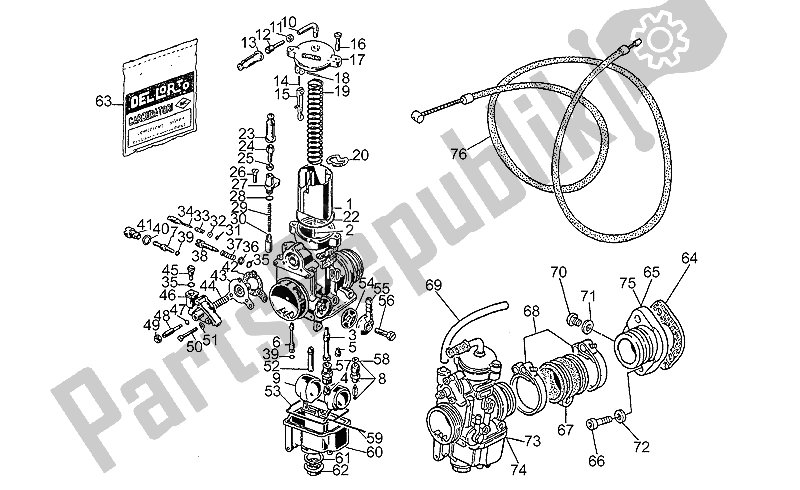 Alle onderdelen voor de Carburateurs 1991-d van de Moto-Guzzi S 1000 1989