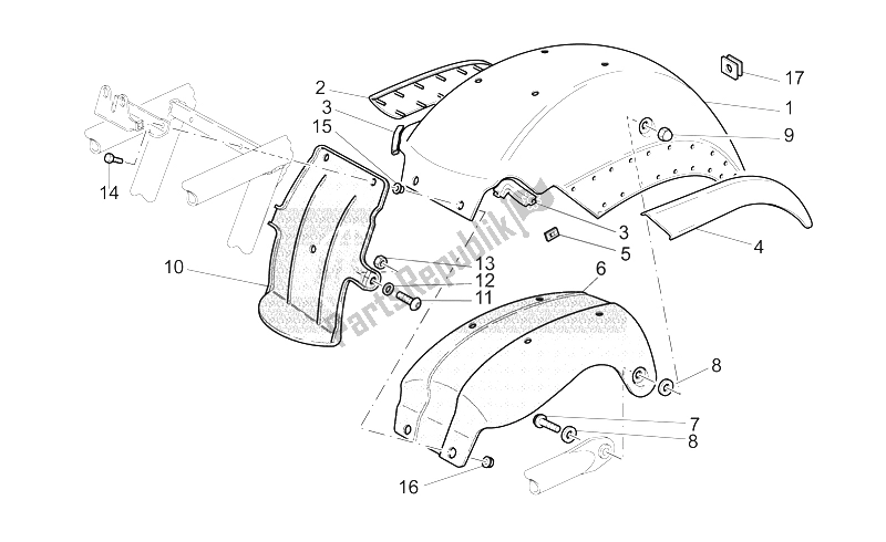 Toutes les pièces pour le Garde-boue Arrière du Moto-Guzzi California Special Sport AL PI 1100 2002