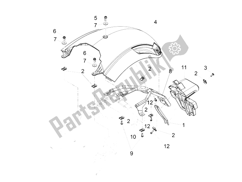 Todas las partes para Guardabarros Trasero de Moto-Guzzi Audace 1400 2015