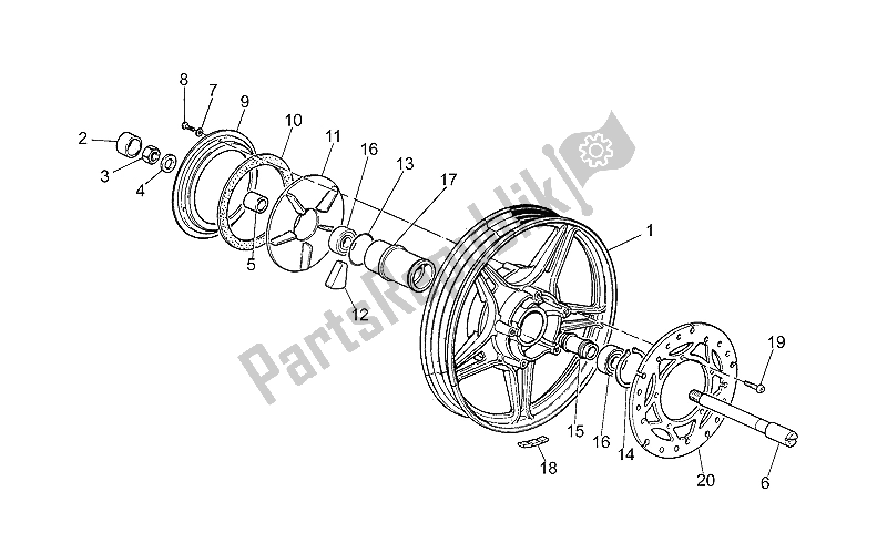 All parts for the Rear Wheel of the Moto-Guzzi 850 T5 III Serie Civile 1985