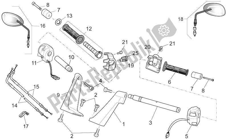 Todas as partes de Guiador - Controles do Moto-Guzzi Norge 850 2007