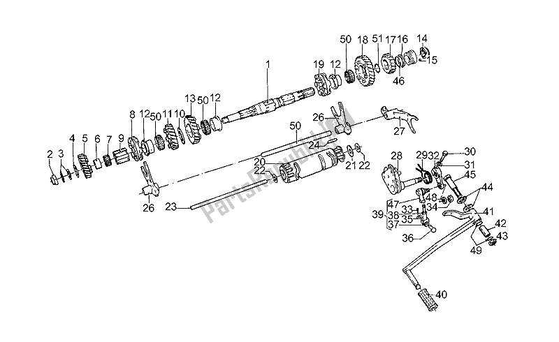 Toutes les pièces pour le Arbre Mené du Moto-Guzzi 850 T5 III Serie Civile 1985