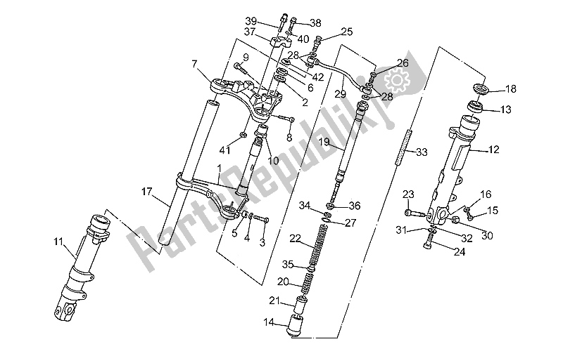 Tutte le parti per il Forcella Anteriore del Moto-Guzzi V 75 PA Nuovo Tipo 750 1996