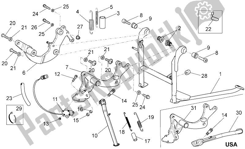 Toutes les pièces pour le Des Stands du Moto-Guzzi Stelvio 1200 2008