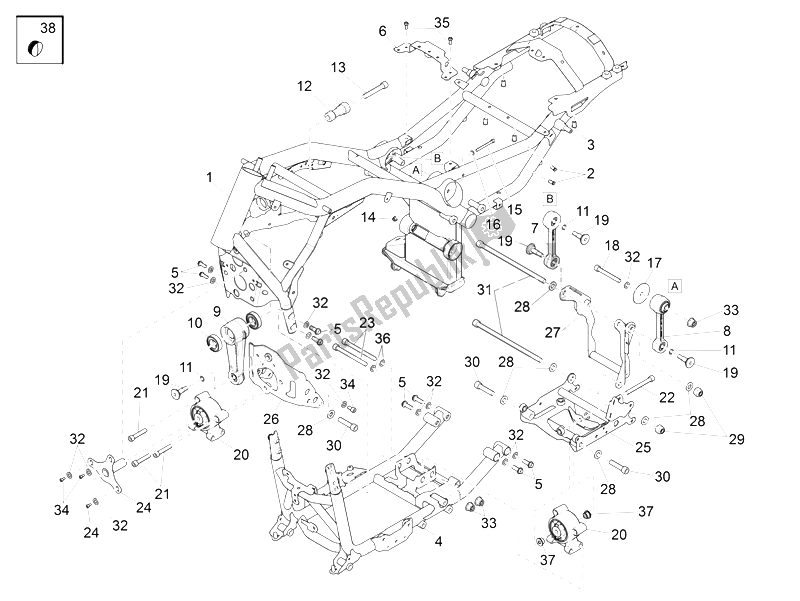 Toutes les pièces pour le Cadre du Moto-Guzzi Audace 1400 2015