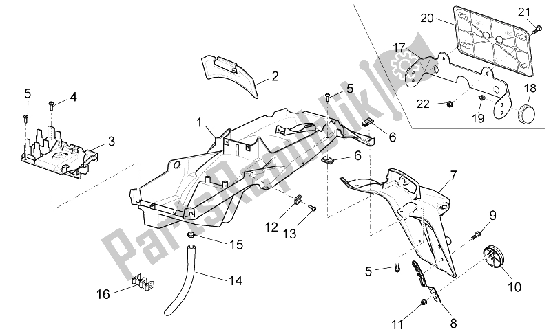 Toutes les pièces pour le Corps Arrière - Garde-boue du Moto-Guzzi Sport 1200 2006