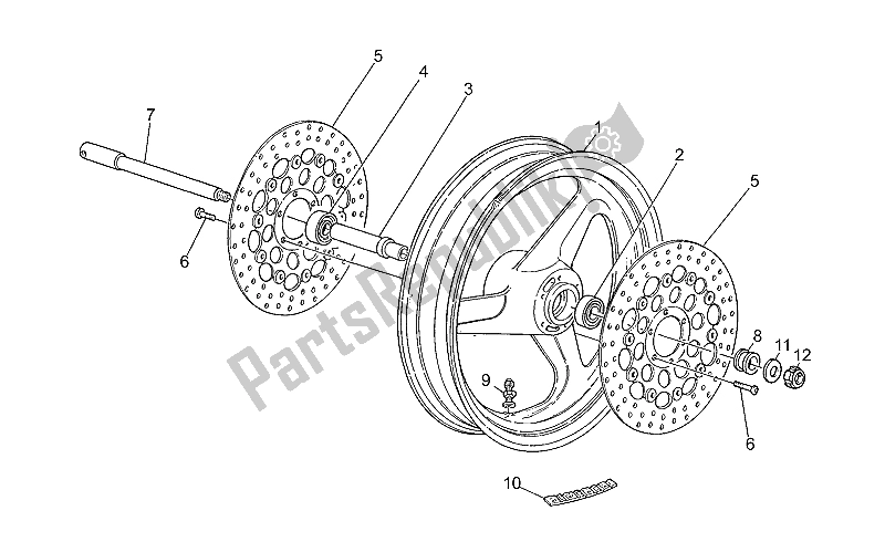 All parts for the Front Wheel of the Moto-Guzzi Sport Corsa 1100 1998