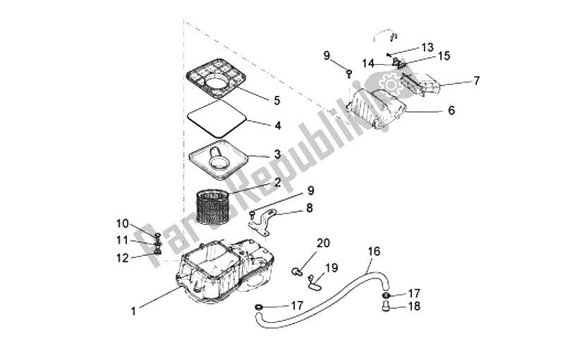 Toutes les pièces pour le Boite D'air du Moto-Guzzi Norge Polizia Berlino 850 2008