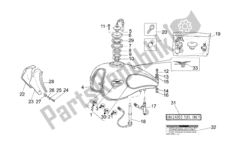 Toutes les pièces pour le Réservoir D'essence du Moto-Guzzi California EV Touring 80 1100 2001