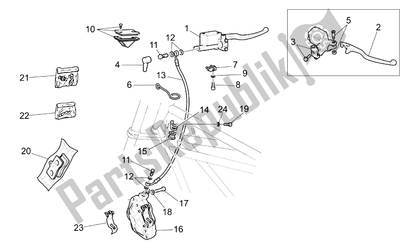 All parts for the Rh Front Brake System of the Moto-Guzzi California Classic Touring 1100 2006