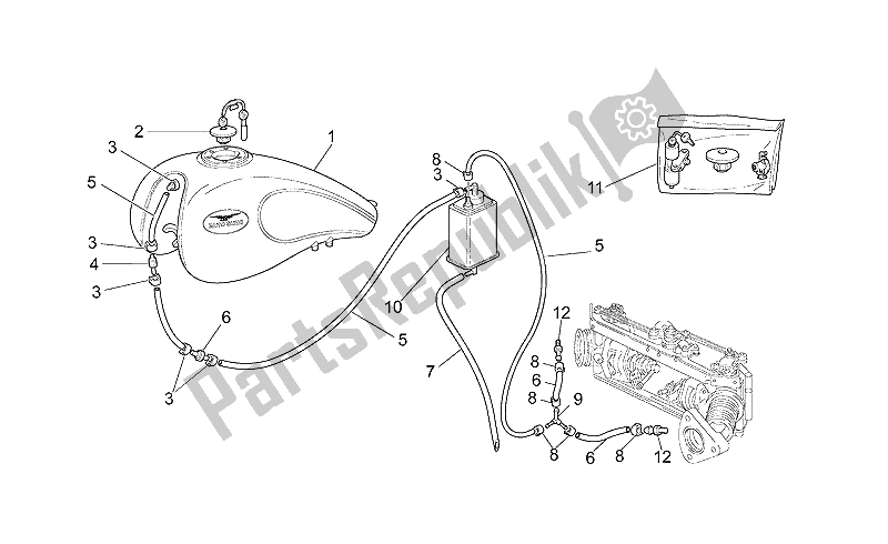 Tutte le parti per il Serbatoio Carburante, Usa-cdn-sgp del Moto-Guzzi California EV Touring 80 1100 2001