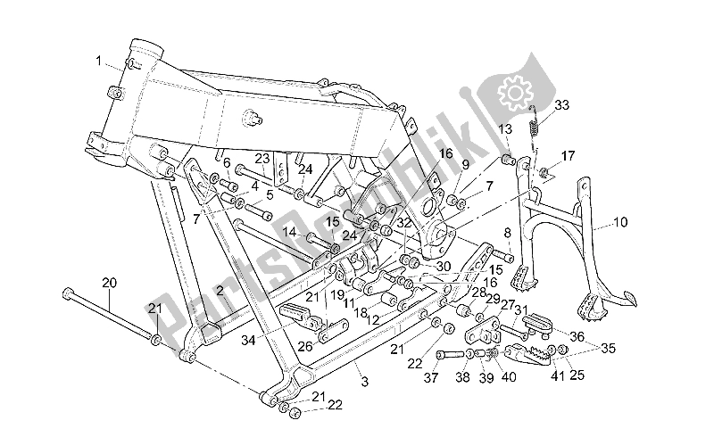 Toutes les pièces pour le Cadre du Moto-Guzzi Quota ES 1100 1998