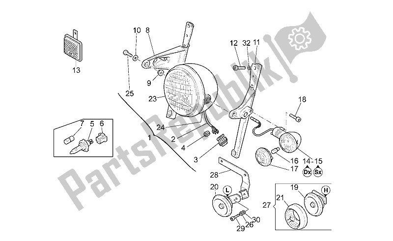 Toutes les pièces pour le Phare du Moto-Guzzi California Stone 1100 2001