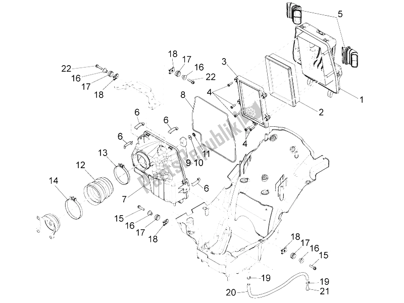 All parts for the Air Box of the Moto-Guzzi California 1400 Touring ABS 2012