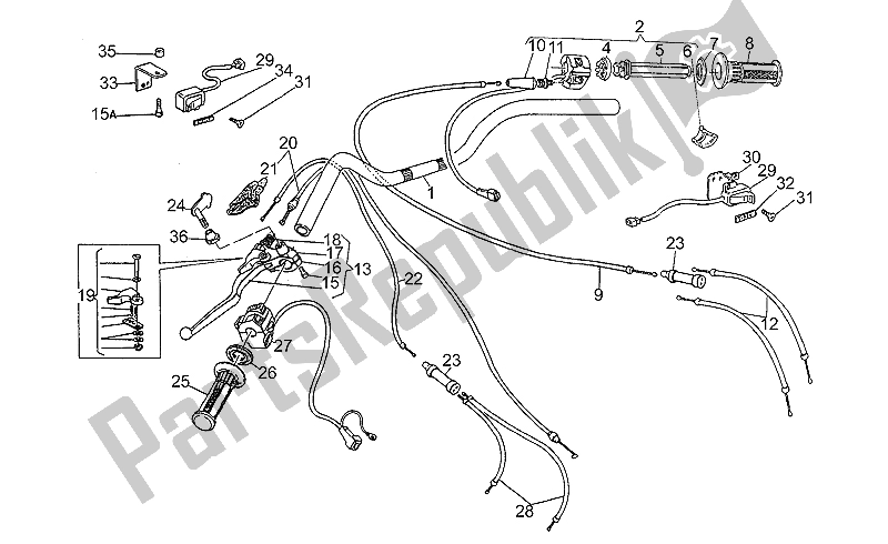 Toutes les pièces pour le Guidon - Commandes du Moto-Guzzi V 50 PA 500 1992