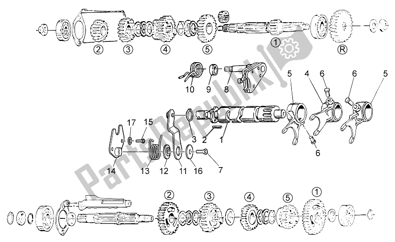 Todas las partes para Selector De Caja De Cambios de Moto-Guzzi V7 Racer 750 2014